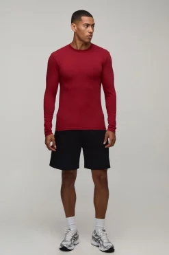 boohooMAN T-shirt À Manches Longues Ajusté Essentiel Coupe Près Du Corps<Homme T-Shirts|Essentiels