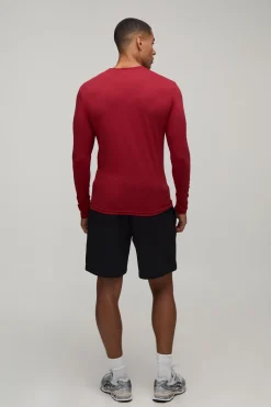 boohooMAN T-shirt À Manches Longues Ajusté Essentiel Coupe Près Du Corps<Homme T-Shirts|Essentiels