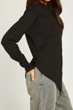 T-shirt À Manches Longues Avec Ourlet Asymétrique