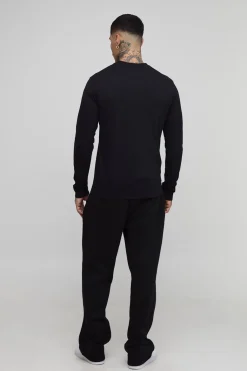T-shirt à manches longues, col rond, coupe Regular Fit pour grandes tailles