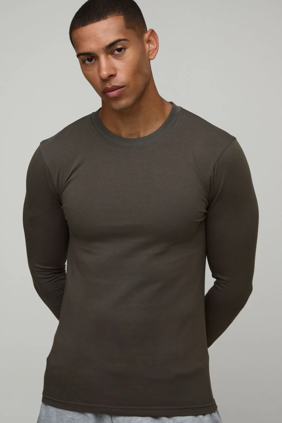 T-shirt À Manches Longues Coupe Ajustée Essentiel