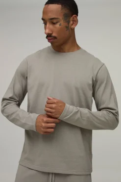 T-shirt Manches Longues Coupe Regular Poids Lourd