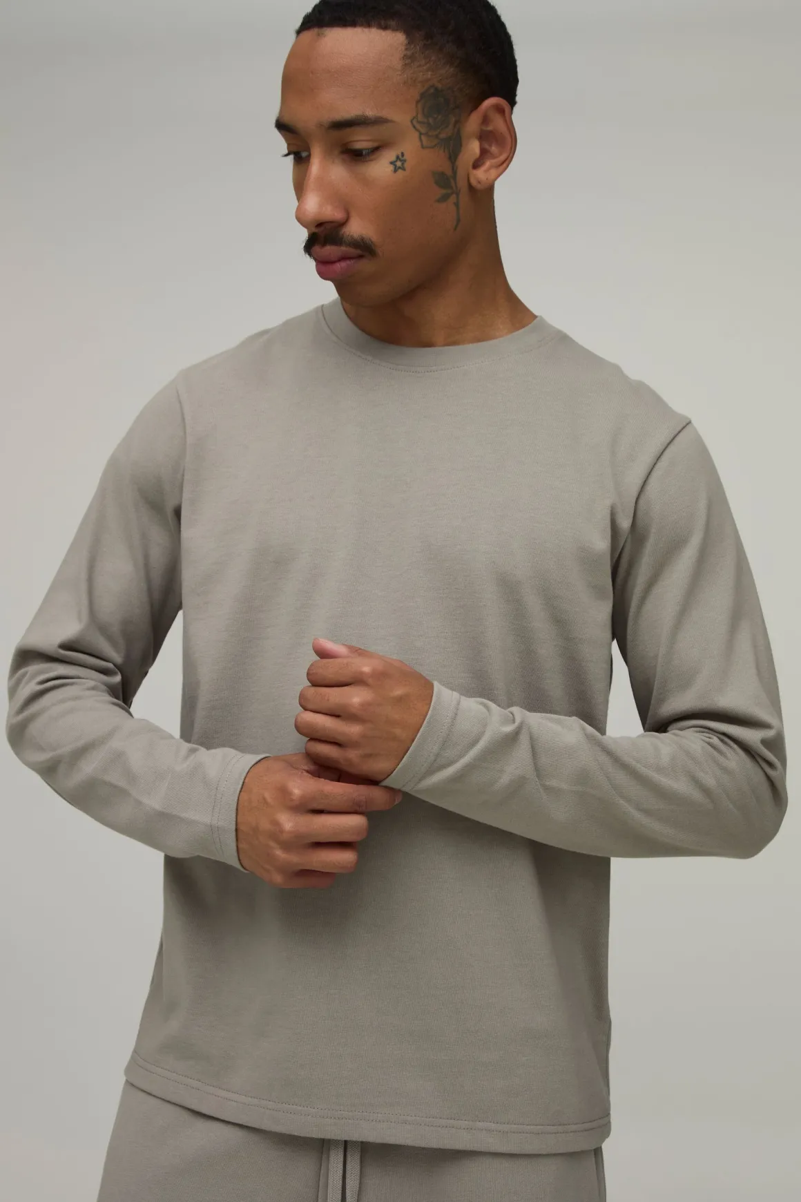 T-shirt Manches Longues Coupe Regular Poids Lourd