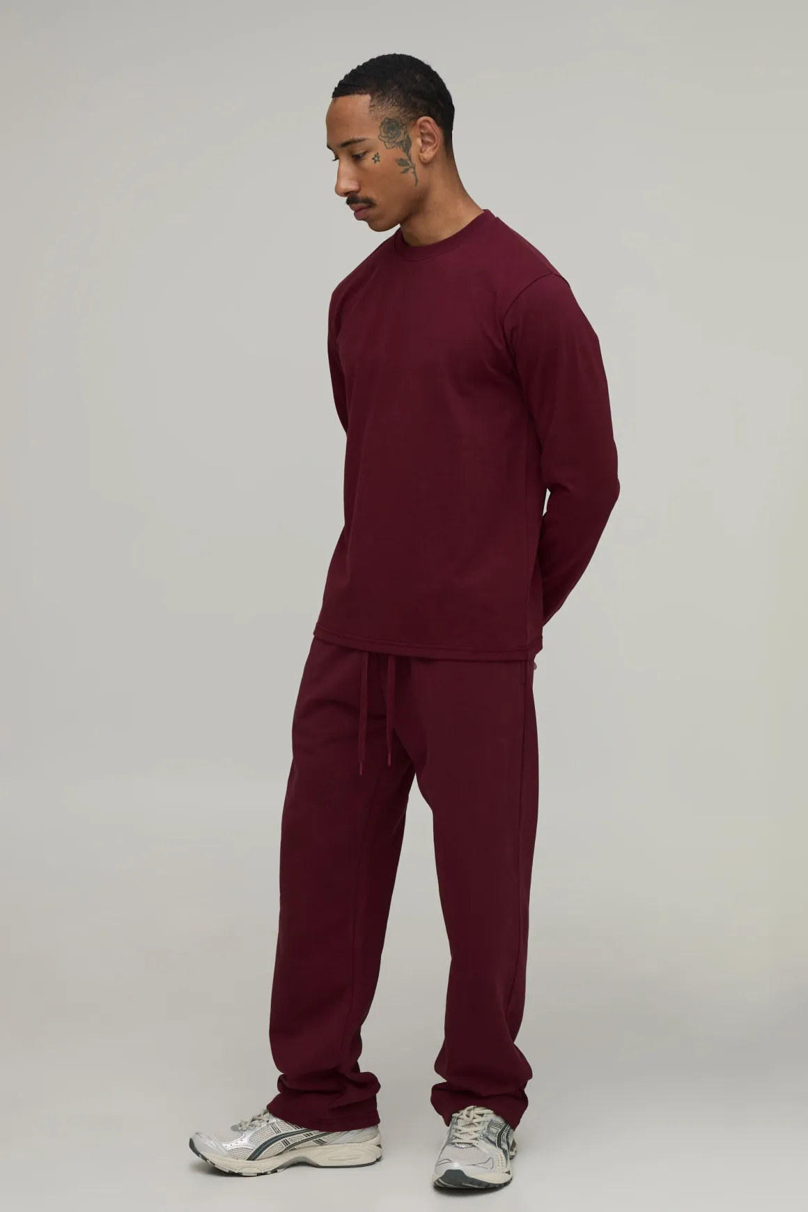 T-shirt Manches Longues Coupe Regular En Coton Épais