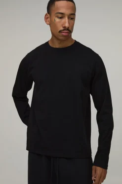 boohooMAN T-shirt À Manches Longues Coupe Regular Poids Lourd<Homme Nouveautés Grande Taille|Ensembles Grandes Tailles