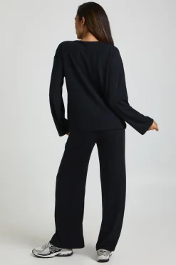 T-shirt à manches longues de maternité & pantalon à jambes larges coordonné