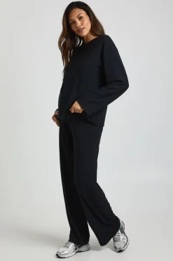 T-shirt à manches longues de maternité & pantalon à jambes larges coordonné