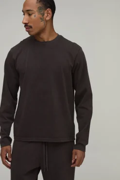 T-shirt À Manches Longues Effet Délavé Coupe Regular Poids Lourd