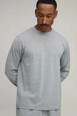 T-shirt Manches Longues En Jersey Épais Coupe Regular