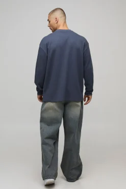 T-Shirt Manches Longues Gaufré Oversized