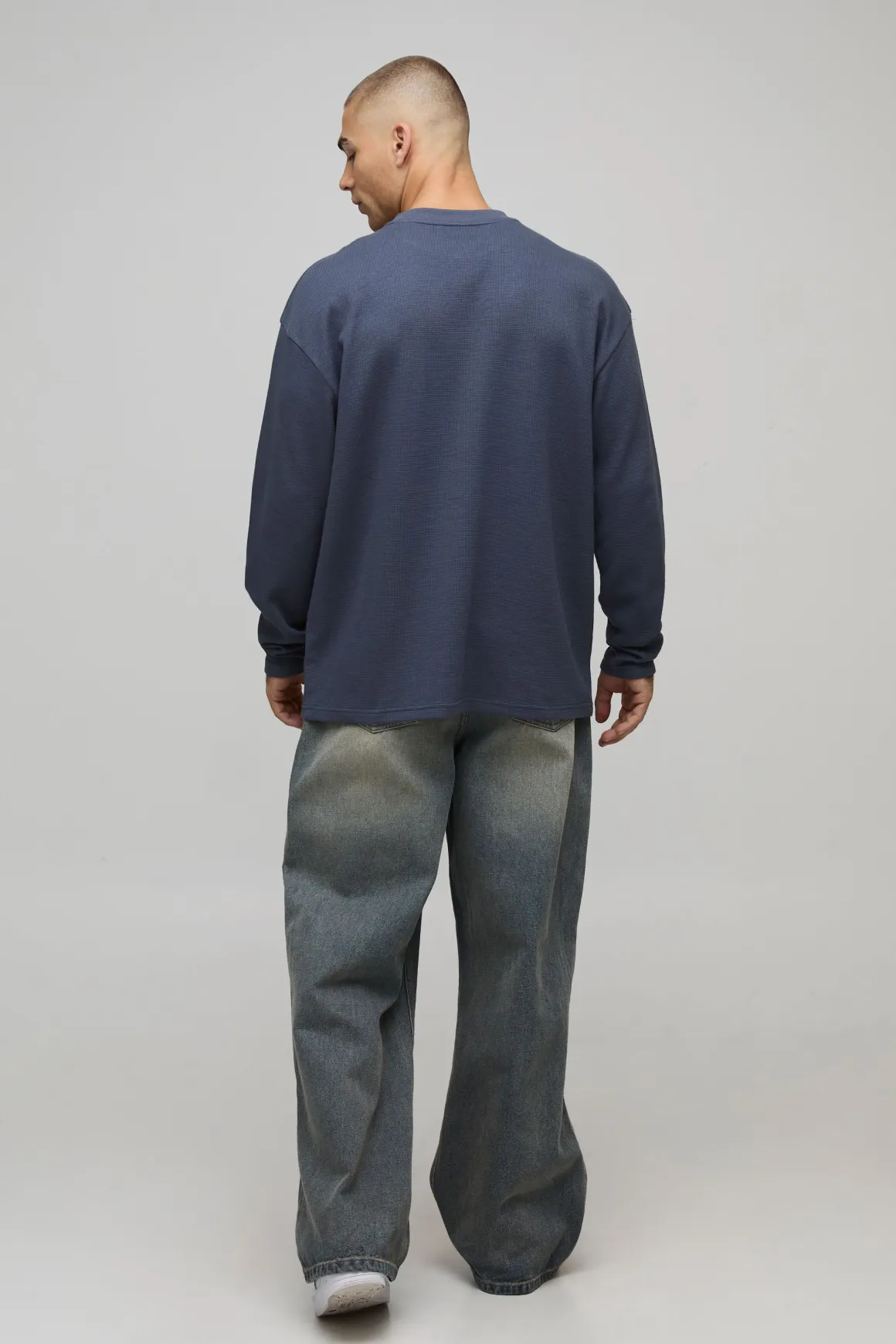 T-Shirt Manches Longues Gaufré Oversized