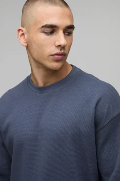 T-Shirt Manches Longues Gaufré Oversized