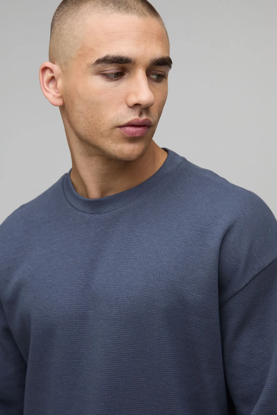 T-Shirt Manches Longues Gaufré Oversized