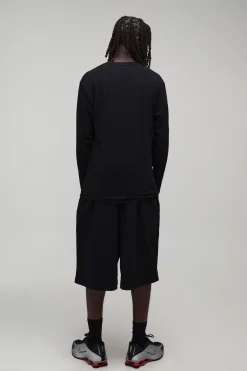 T-shirt Manches Longues Homme Regular Délavé Broderie Sport
