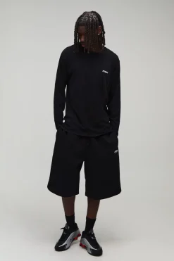 T-shirt Manches Longues Homme Regular Délavé Broderie Sport