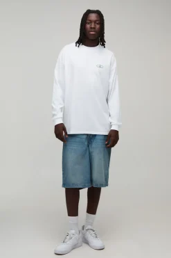 T-shirt Manches Longues Homme Oversize À Inscription Brazil