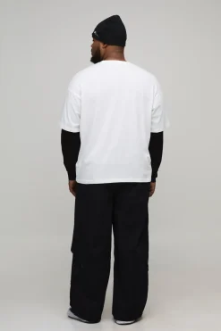 boohooMAN T-shirt à manches longues imprimé Varsity pour homme, ultra surdimensionné, style Ofcl, avec effet multicouche<Homme T-Shirts Impriméstendances|T-Shirts