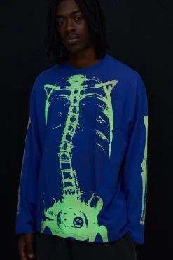 boohooMAN T-shirt À Manches Longues Imprimé Phosphorescent Afterlight<Homme T-Shirts Impriméstendances|T-Shirts