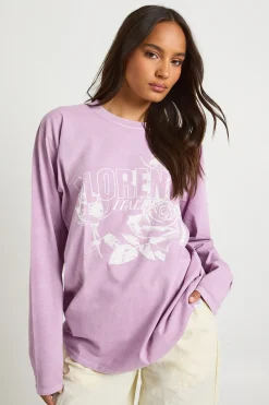 boohoo T-shirt à manches longues imprimé Florence Roses<Femme Tops