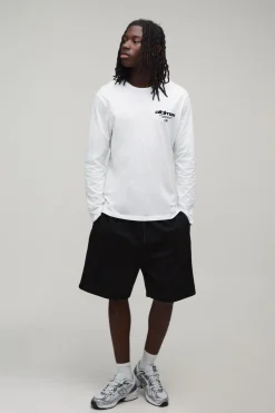 boohooMAN T-shirt À Manches Longues Officiel Avec Logo<Homme T-Shirts Impriméstendances|T-Shirts