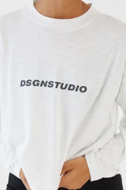 DSGN Studio T-shirt Manches Longues Oversize En Jersey Chiné<Femme Dsgn Studio|Athleisure