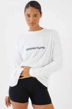 DSGN Studio T-shirt Manches Longues Oversize En Jersey Chiné<Femme Dsgn Studio|Athleisure
