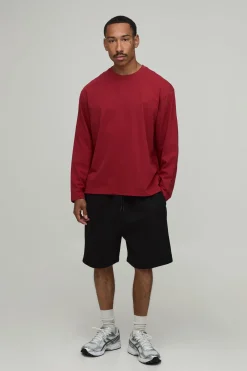 boohooMAN T-shirt À Manches Longues Oversize Essentiel<Homme T-Shirts|Essentiels