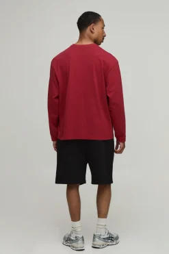 boohooMAN T-shirt À Manches Longues Oversize Essentiel<Homme T-Shirts|Essentiels