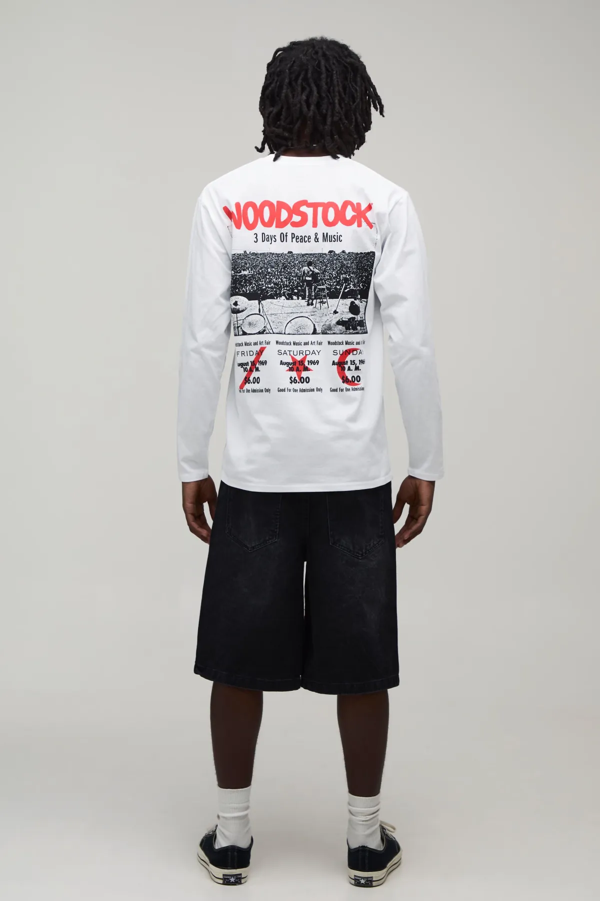 boohooMAN T-shirt À Manches Longues Oversize Imprimé Licence Woodstock<Homme T-Shirts Impriméstendances|T-Shirts