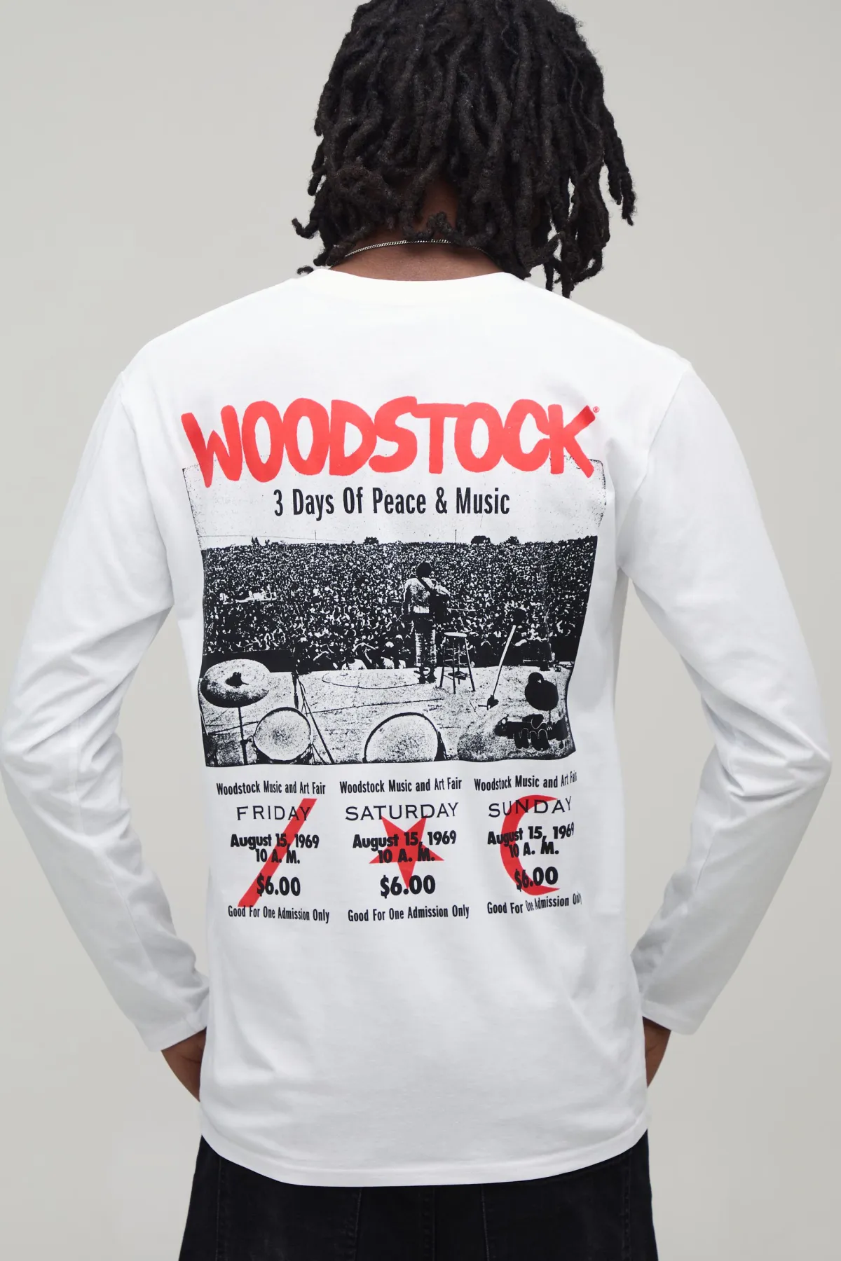 boohooMAN T-shirt À Manches Longues Oversize Imprimé Licence Woodstock<Homme T-Shirts Impriméstendances|T-Shirts