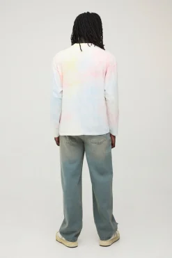 T-shirt Manches Longues Oversize Euphoric Tie Dye Avec Strass Fantaisie Et Graphisme