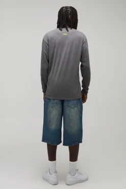 boohooMAN T-shirt Manches Longues Oversize Washed Brazil Ofcl<Homme T-Shirts Impriméstendances|T-Shirts