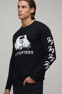 T-shirt Manches Longues Oversize Imprimé Plaque D'immatriculation Foo Fighters