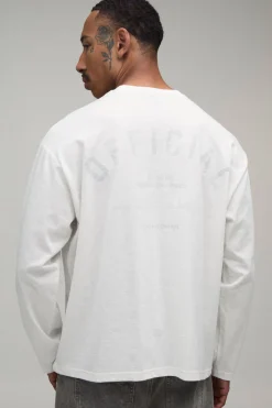 boohooMAN T-shirt À Manches Longues Oversize En Jersey Slub Officiel<Homme T-Shirts