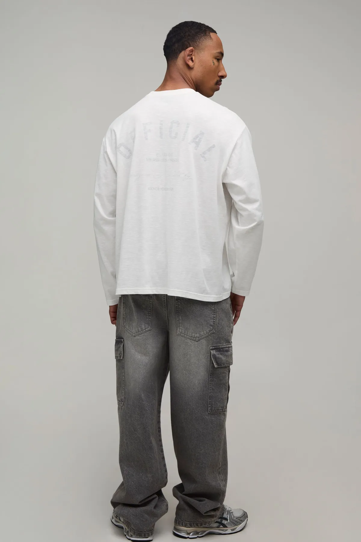 boohooMAN T-shirt À Manches Longues Oversize En Jersey Slub Officiel<Homme T-Shirts