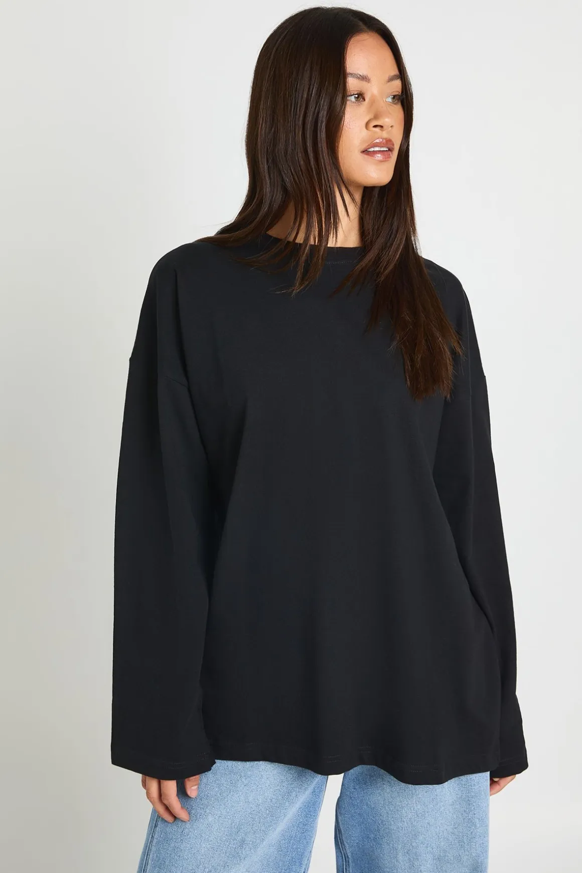 T-shirt À Manches Longues Oversize Basique Tall