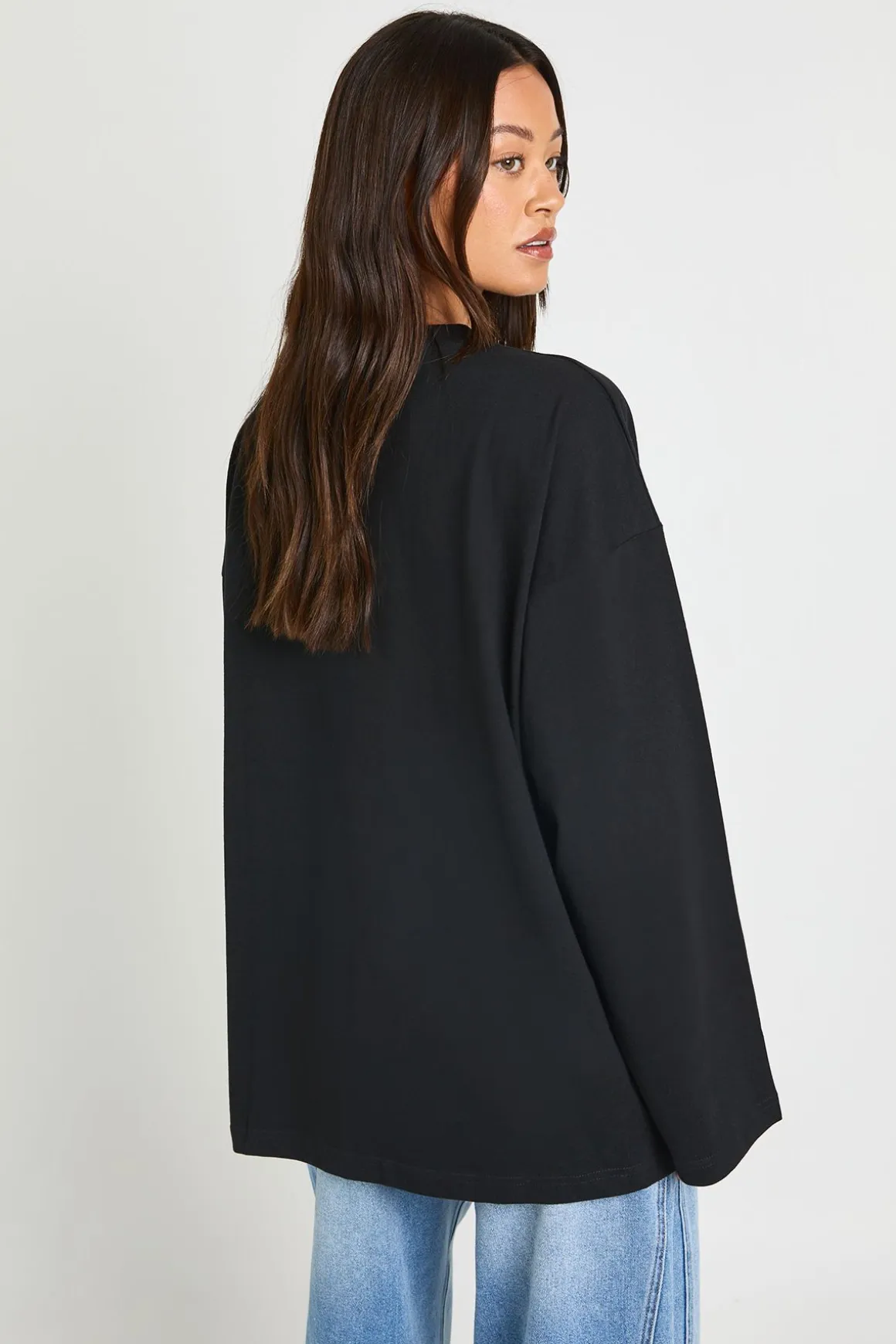 T-shirt À Manches Longues Oversize Basique Tall