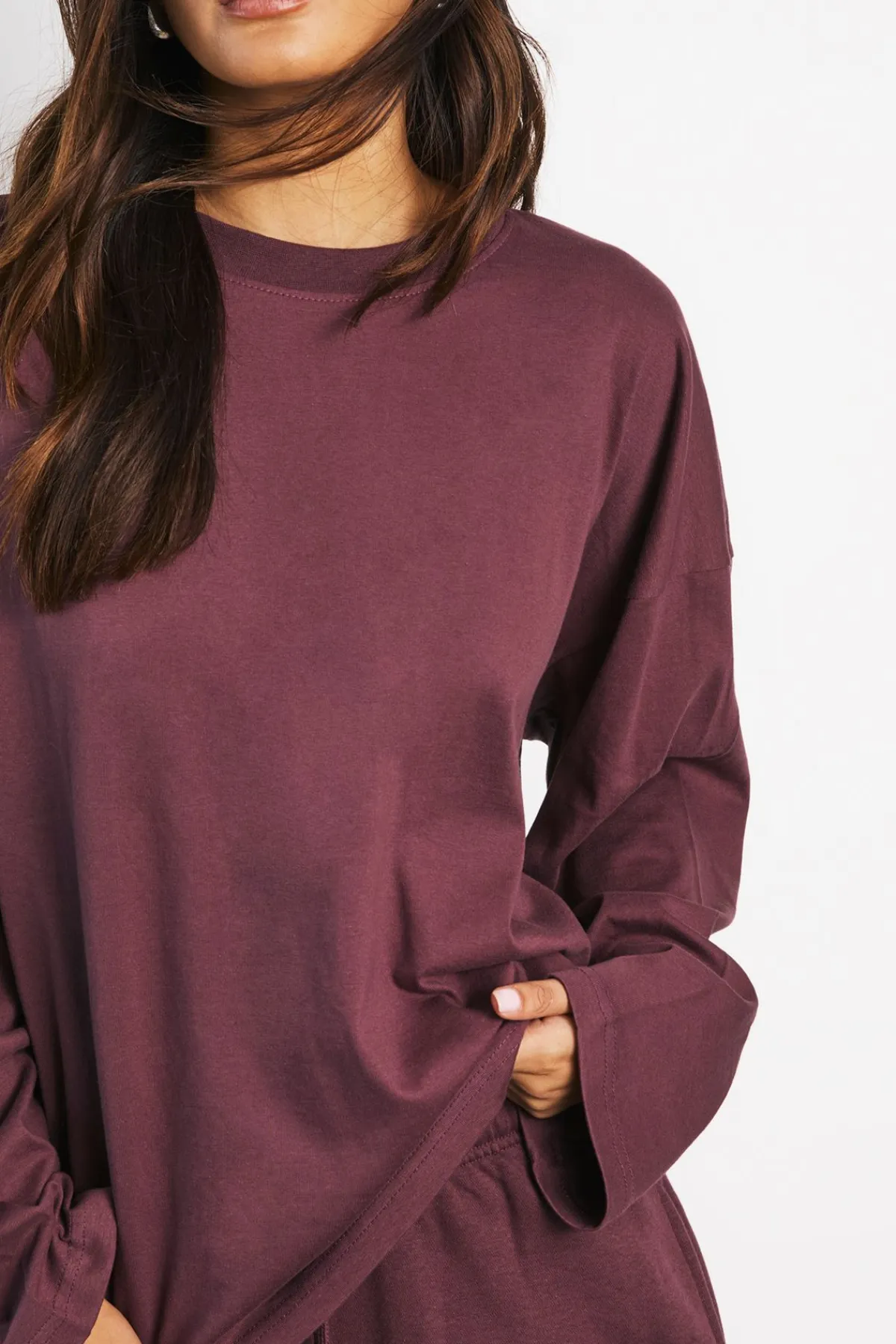 boohoo T-shirt À Manches Longues Oversize Basique<Femme Basiques|Tops