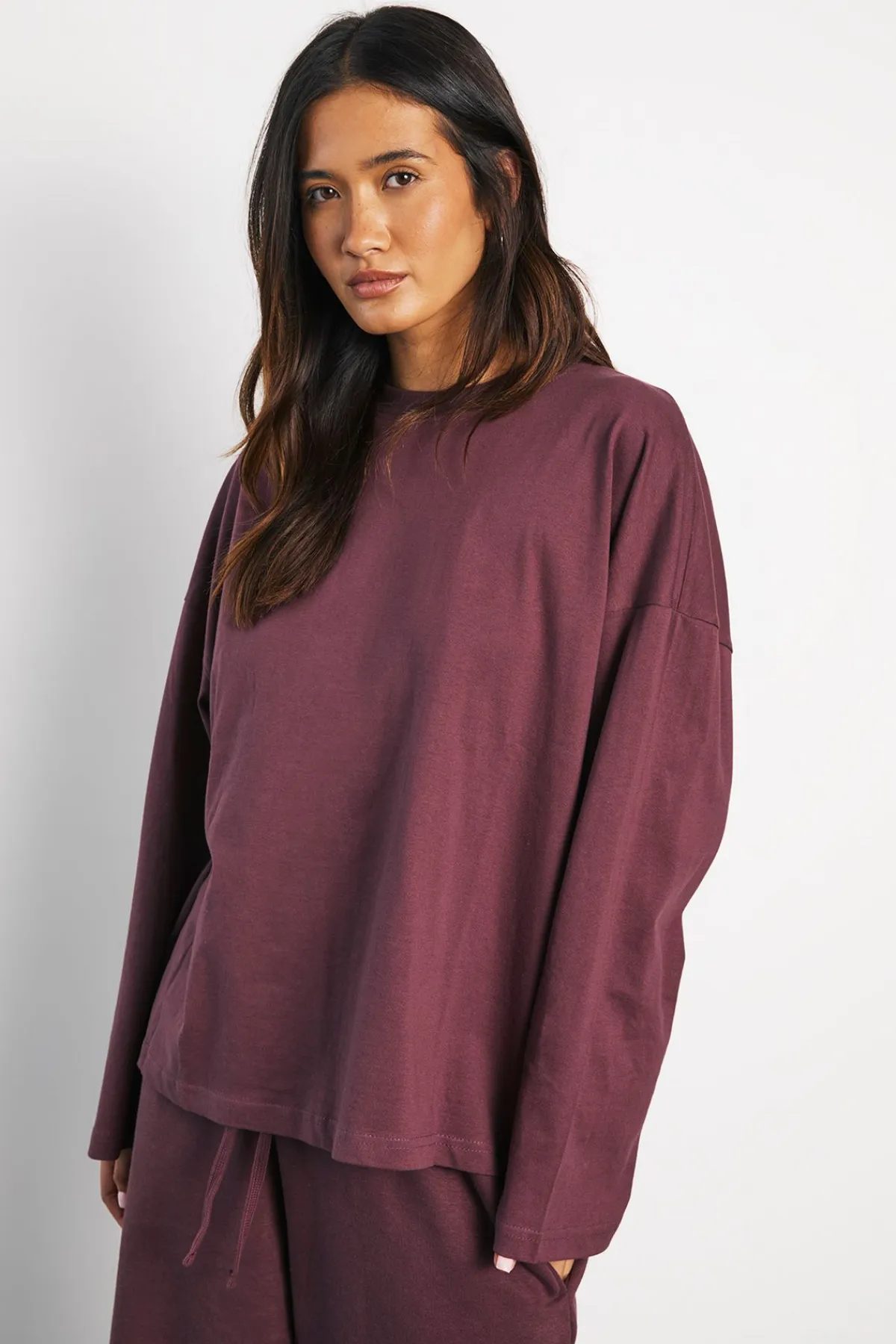 boohoo T-shirt À Manches Longues Oversize Basique<Femme Basiques|Tops