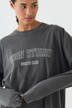 T-shirt Manches Longues Overteint Dsgn Studio Sports Club
