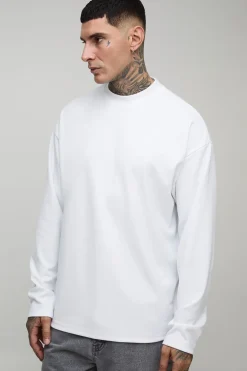 T-shirt à manches longues premium, surdimensionné, super lourd, version allongée