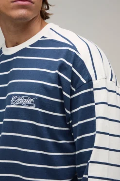 boohooMAN T-shirt À Manches Longues À Rayures Contrastées<Homme T-Shirts