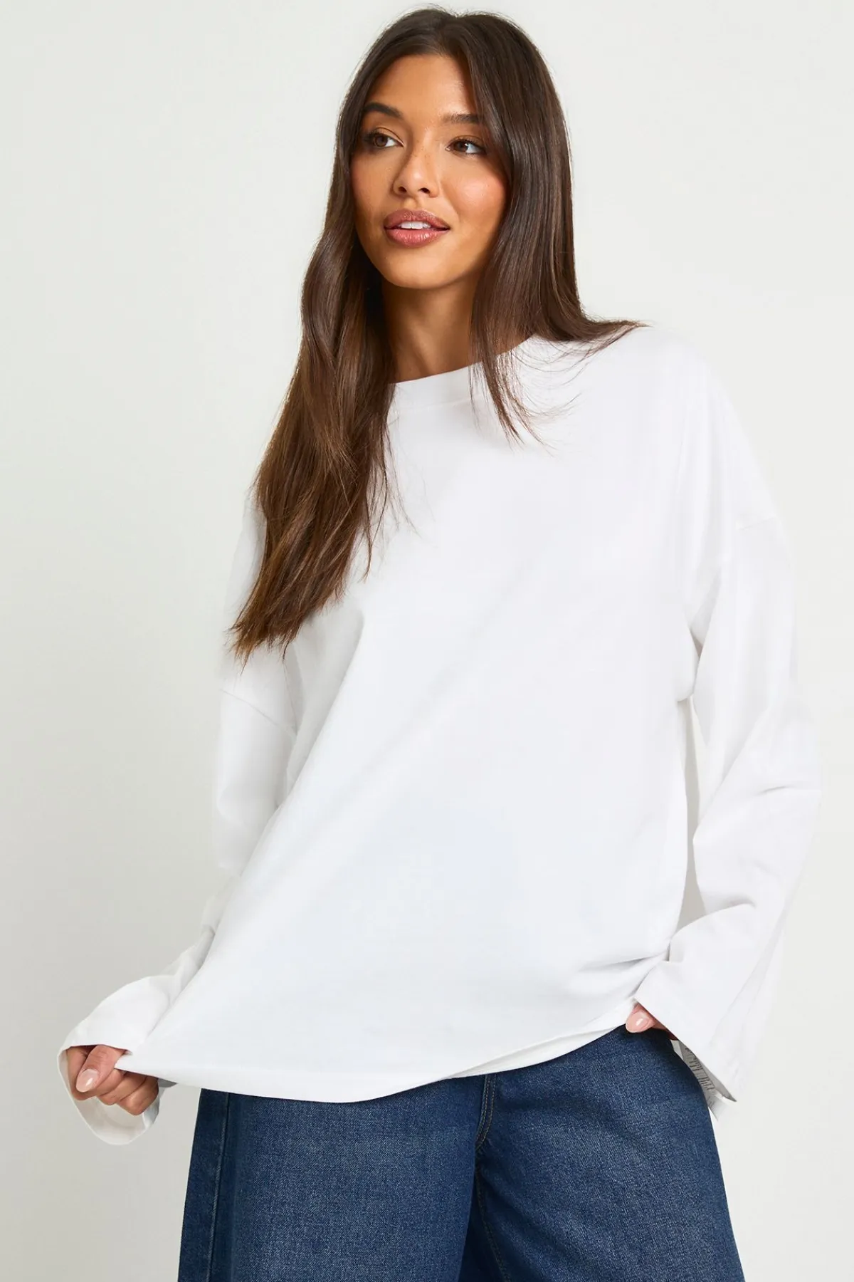 boohoo T-shirt à manches longues surdimensionné<Femme Basiques|Tops