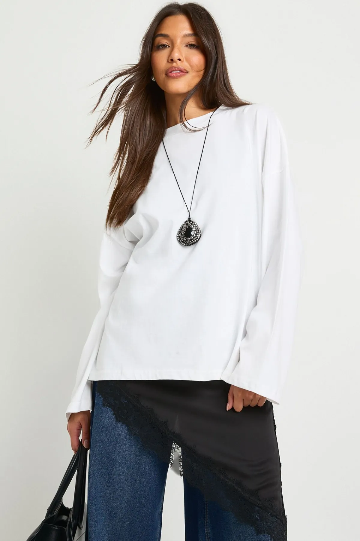 boohoo T-shirt à manches longues surdimensionné<Femme Basiques|Tops