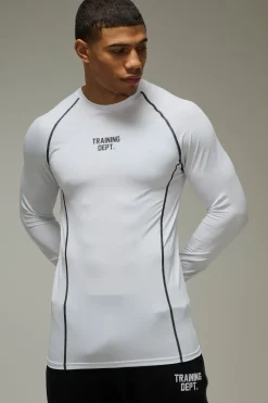 T-Shirt Manches Longues Training Dept Coutures Contrastées Muscle