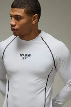 T-Shirt Manches Longues Training Dept Coutures Contrastées Muscle