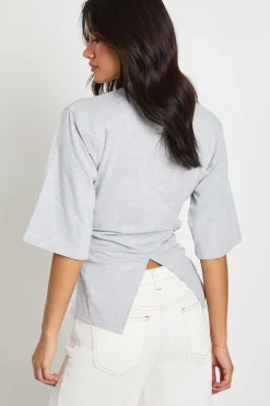 boohoo T-shirt À Manches Mi-longues Avec Taille Froncée<Femme Tops