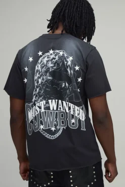 T-shirt Mask Most Wanted Délavé Coupe Regular Tall