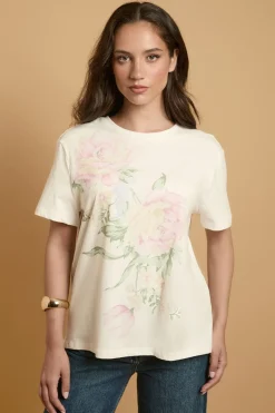 T-shirt À Motif Floral Vintage Placé