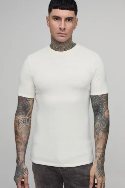 T-shirt Moulant Ajusté En Maille Douce Pour Homme Grand